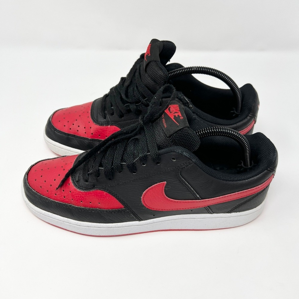 Nike Court Vision Low Next Nature BRED Mens Size 9 Black Red FJ0685-010 READ - Picture 8 of 14